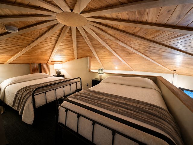 Eagles Nest Loft beneath the radiating roof beams